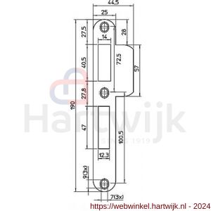 Nemef middensluitplaat P 4920/12/U DR draairichting 2+4 bulk per 10 - H19502030 - afbeelding 2
