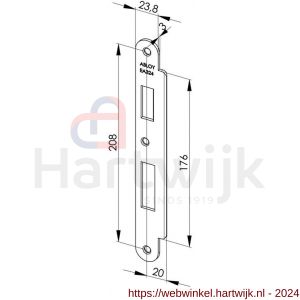 Abloy sluitplaat voor stompe deur korte lip EA324-5 mm - H19501931 - afbeelding 2