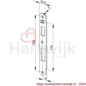Abloy sluitplaat voor stompe deur korte lip EA326 - H19502056 - afbeelding 1