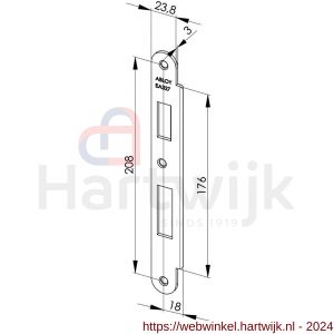 Abloy sluitplaat voor stompe deur korte lip EA327 - H19502057 - afbeelding 1