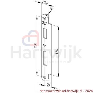 Abloy sluitplaat voor stompe deur korte lip EA328 - H19502058 - afbeelding 1