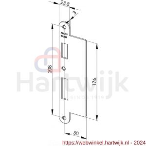 Abloy sluitplaat voor stompe deur verlengde lip EA329 - H19502059 - afbeelding 1