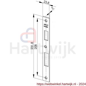 Abloy sluitplaat voor stompe deur EA330 - H19502060 - afbeelding 2
