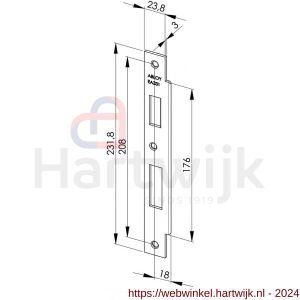Abloy sluitplaat voor stompe deur korte lip EA331 - H19502061 - afbeelding 1