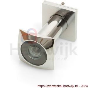 Dulimex DX DRS 220B deurspion vierkant model 200 graden diameter 16 mm deurdikte 40-65 mm met afsluitklepje massief messing verchroomd - H30204953 - afbeelding 1