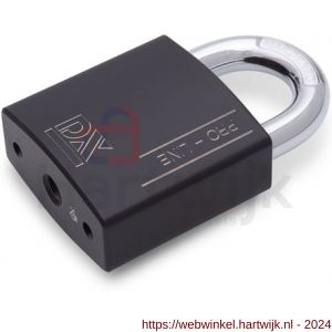 Dulimex DX HSPRO 50 O BE hangslot DX PRO-line SKG* 50 mm verschillend sluitend open beugel 3 sleutels en security card zwart - H30204143 - afbeelding 1