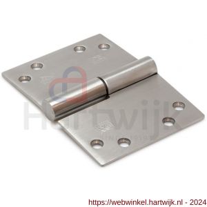 Dulimex DX H378125892313 kogelstiftpaumelle rechte hoeken 125x89 mm links RVS geborsteld SKG *** - H30203609 - afbeelding 1