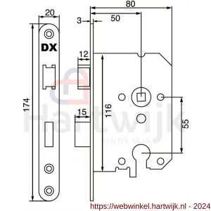 Dulimex DX DNSG-50-PCWE dag- en nachtslot doornmaat 50 mm Euro cilinder ronde voorplaat wit exclusief sluitplaat - H30203123 - afbeelding 2
