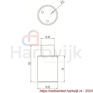 DENI DST HDGR W SE deurstopper wandmodel geveerde stootbuffer Robusto serie zilver - H30204258 - afbeelding 2