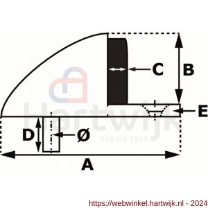 Dulimex DX DST V ZB 45SF deurstopper 45x25 mm vloermodel met zwarte zijbuffer inliggend RVS - H30202618 - afbeelding 2