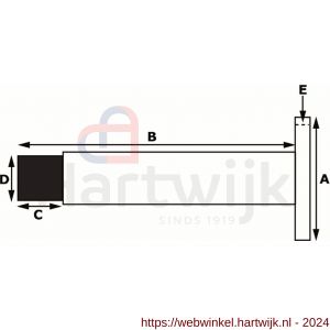 Dulimex DX DST W VB 50SF deurstopper 50x86 mm wandmodel met vlakke bovenkant RVS - H30202615 - afbeelding 2