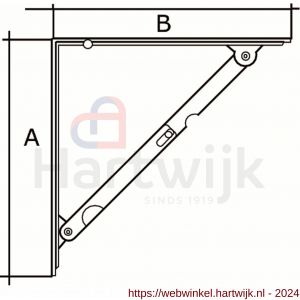Dulimex Dolle ES 4120B plankdrager opvouwbaar 200x200 mm staal wit gelakt - H30203801 - afbeelding 2