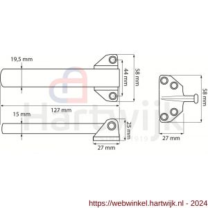 Dulimex DX KSH 1301K V1 kierstandhouder buitendraaiend SKG V1 RVS per stuk met kopkaart - H30203116 - afbeelding 2