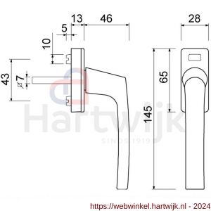 Ami RGP 810 BE draai kiep raamgreep type 810 7x32 mm zwart - H30204808 - afbeelding 2