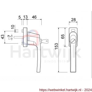 Ami RGP 812 BE draai kiep raamgreep SKG ** type 812 7x32 mm zwart - H30204810 - afbeelding 2