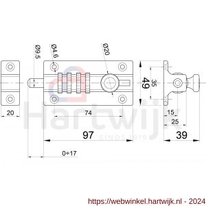 IBFM SGC 56 BE schuifgrendel met cijferslot aluminium zwart gelakt - H30204935 - afbeelding 2