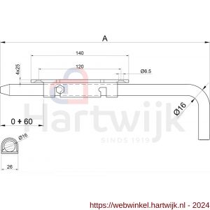 IBFM GRG 230 BV grondgrendel diameter 16 mm 230 mm verzinkt - H30204921 - afbeelding 2