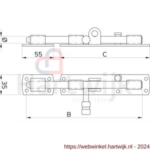 IBFM HSG 200V hangslotgrendel verticaal diameter 12 mm 200 mm verzinkt - H30204926 - afbeelding 2