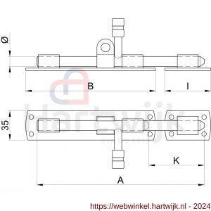 IBFM HSG 200H hangslotgrendel diameter 12 mm horizontaal 200 mm verzinkt - H30204931 - afbeelding 2