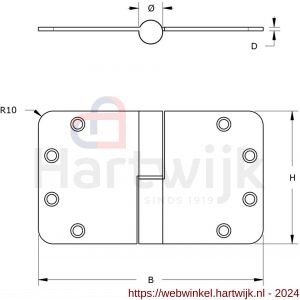 Dulimex DX H179125892115 kogelstiftpaumelle ronde hoeken 89x125 mm links staal verzinkt SKG*** - H30204885 - afbeelding 2