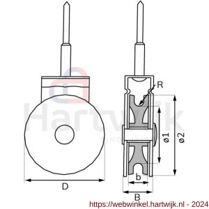 Dulimex DX 955-25E schroefkatrol enkel polyamide wiel 25 mm elektrolytisch verzinkt per stuk gelabeld - H30204752 - afbeelding 2