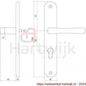 Intersteel Living 0198 deurkruk Saturnus profielcilindergat 72 mm messing gelakt - H26001670 - afbeelding 2