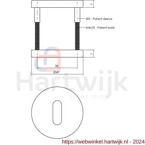 Intersteel Living 3174 sleutelplaatje kunststof verdekt diameter 50x7 mm messing mat PVD - H26009873 - afbeelding 2