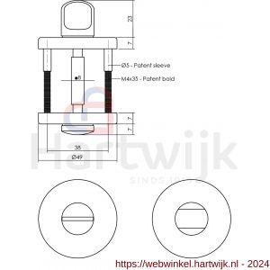 Intersteel Living 3174 WC-sluiting 8 mm diameter 50x7 mm messing mat PVD - H26009875 - afbeelding 2