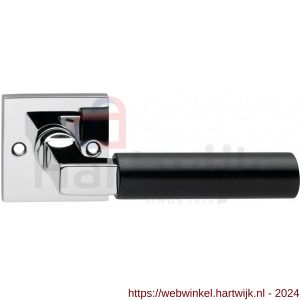 Intersteel Living 0384 deurkruk Bau-stil op rozet vierkant chroom-mat zwart - H26007335 - afbeelding 1