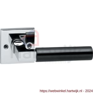 Intersteel Living 0384 gatdeel deurkruk links Bau-stil rozet vierkant chroom-mat zwart - H26000438 - afbeelding 1