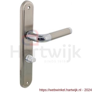 Intersteel Living 1683 deurkruk Agatha op langschild WC 63/8 mm chroom-nikkel mat - H26004862 - afbeelding 1