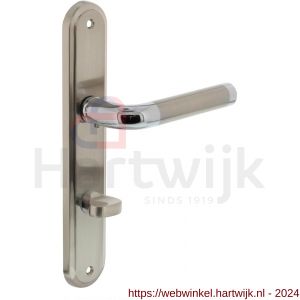 Intersteel 1683 deurkruk Agatha op langschild WC 78/8 mm chroom-nikkel mat - H26004863 - afbeelding 1