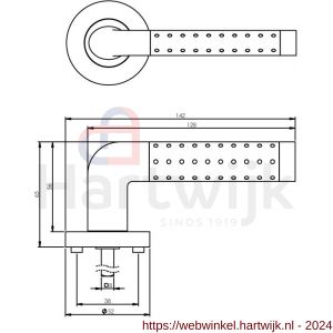 Intersteel Living 1684 deurkruk Marion op rond rozet 7 mm nokken chroom-nikkel mat - H26001881 - afbeelding 2
