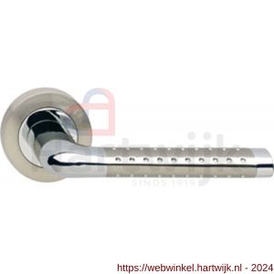 Intersteel Living 1684 gatdeel deurkruk links Marion op rond rozet 7 mm nokken chroom-nikkel mat - H26001121 - afbeelding 1