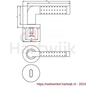 Intersteel Living 1684 deurkruk Marion op rond rozet 7 mm nokken met sleutelgat plaatje chroom-nikkel mat - H26004871 - afbeelding 2