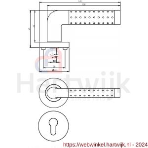 Intersteel Living 1684 deurkruk Marion op rond rozet 7 mm nokken met profielcilindergat plaatje chroom-nikkel mat - H26004872 - afbeelding 2