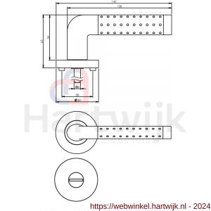 Intersteel Living 1684 deurkruk Marion op rond rozet 7 mm nokken met WC 8 mm chroom-nikkel mat - H26004873 - afbeelding 2