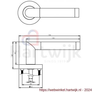 Intersteel Living 1685 deurkruk Nicol op geveerde schroef rozet chroom-mat-nikkel - H26001659 - afbeelding 2
