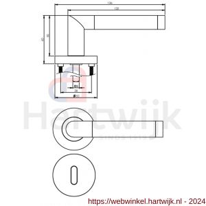 Intersteel Living 1685 deurkruk Nicol op rond rozet 7 mm nokken met sleutelgat plaatje chroom-nikkel mat - H26004883 - afbeelding 2