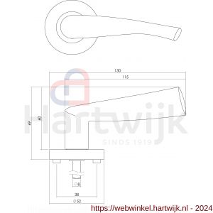 Intersteel Living 1687 deurkruk Giussy op rond rozet 7 mm nokken met sleutelgat plaatje nikkel mat - H26004893 - afbeelding 2