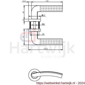 Intersteel Living 1688 deurkruk Sharon op rond rozet 7 mm nokken chroom-nikkel mat - H26000403 - afbeelding 2