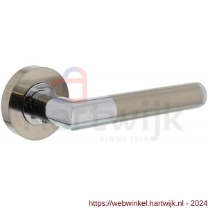 Intersteel Living 1693 deurkruk Bastian op rond rozet 7 mm nokken chroom-nikkel mat - H26000302 - afbeelding 1