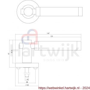 Intersteel Living 1698 deurkruk Birgit op rond rozet 7 mm nokken met sleutelgat plaatje chroom-nikkel mat - H26004931 - afbeelding 2