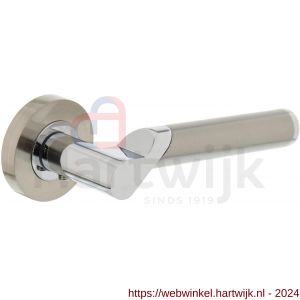 Intersteel Living 1701 gatdeel deurkruk links Casper op rond rozet 7 mm nokken chroom-nikkel mat - H26004937 - afbeelding 1