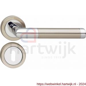 Intersteel Living 1710 deurkruk Hoek 90 graden met rozet en sleutelplaatje chroom-mat nikkel ATP - H26008009 - afbeelding 1