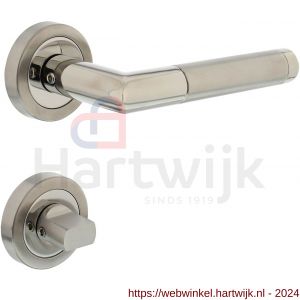 Intersteel Living 1710 deurkruk Hoek 90 graden met rozet en WC 8 mm chroom-mat nikkel ATP - H26008011 - afbeelding 1
