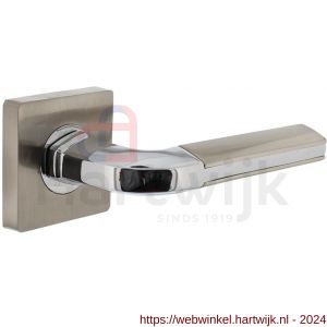 Intersteel Living 1718 gatdeel deurkruk links Amber op vierkante rozet 7 mm nokken chroom-nikkel mat - H26004993 - afbeelding 1