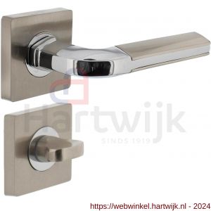Intersteel Living 1718 deurkruk Amber op vierkante rozet 7 mm nokken met WC 8 mm chroom-nikkel mat - H26004997 - afbeelding 1