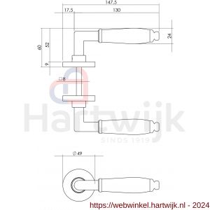 Intersteel Living 0206 deurkruk Courgette met rozet diameter 49x7 mm verdekt mat chroom - H26008055 - afbeelding 2
