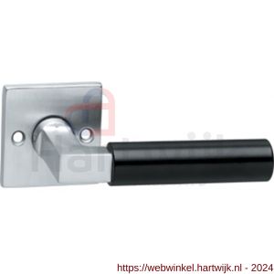 Intersteel Living 0384 gatdeel deurkruk rechts Bau-stil rozet vierkant chroom mat-mat zwart - H26000435 - afbeelding 1